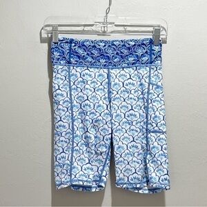 BARBARA ERICKSON SWIM Women’s Blue White Preppy Print Swim Shorts Bermuda Sz XS